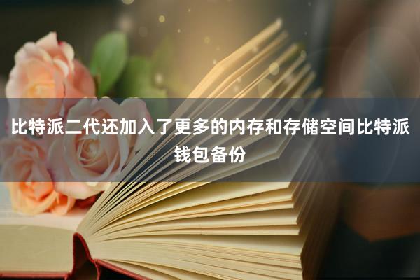 比特派二代还加入了更多的内存和存储空间比特派钱包备份