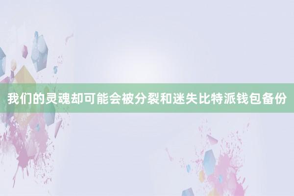 我们的灵魂却可能会被分裂和迷失比特派钱包备份