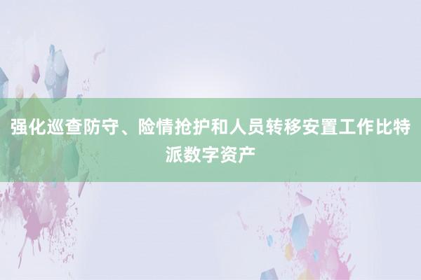 强化巡查防守、险情抢护和人员转移安置工作比特派数字资产