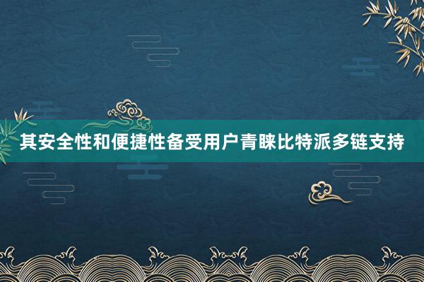 其安全性和便捷性备受用户青睐比特派多链支持