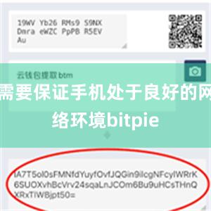 需要保证手机处于良好的网络环境bitpie