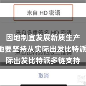 因地制宜发展新质生产力”“各地要坚持从实际出发比特派多链支持