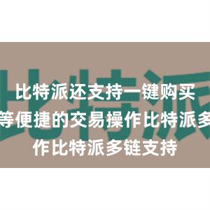 比特派还支持一键购买、兑换等便捷的交易操作比特派多链支持