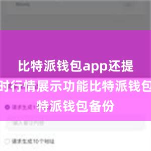 比特派钱包app还提供实时行情展示功能比特派钱包备份