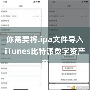 你需要将.ipa文件导入iTunes比特派数字资产